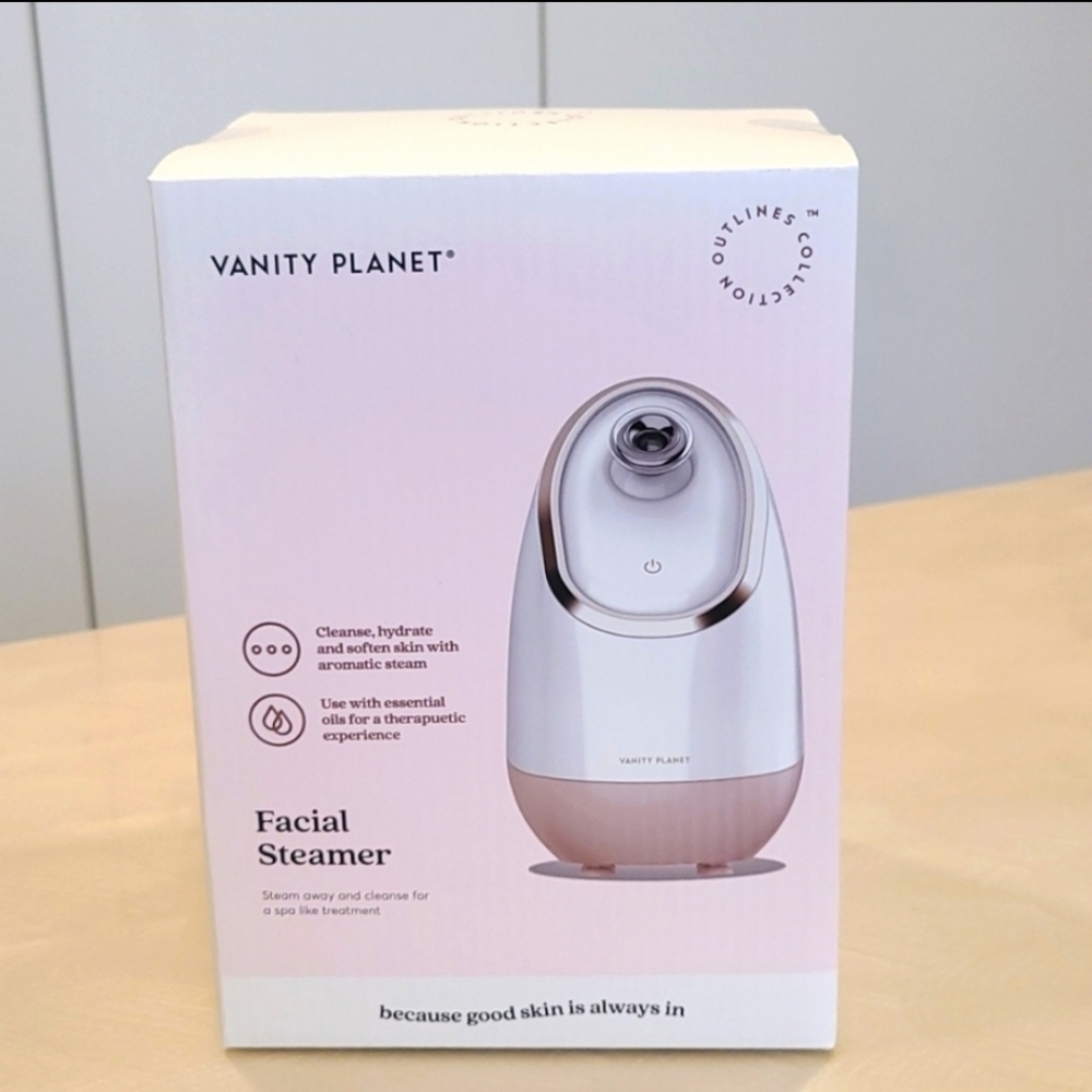 Vanity Planet Facial Steamer Steam Away  Cleanse Hydrate Softens Skin New
